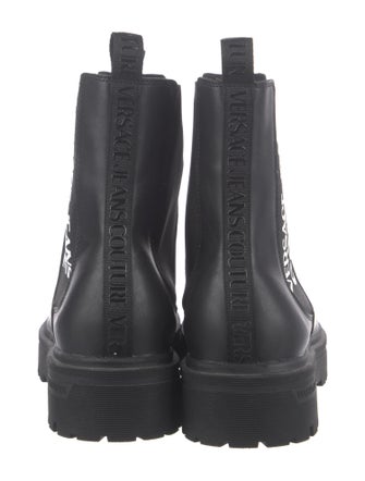 Versace Jeans Couture Leather Graphic Print Boots