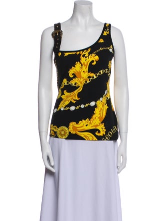 Versace Jeans Couture Floral Print Scoop Neck Top