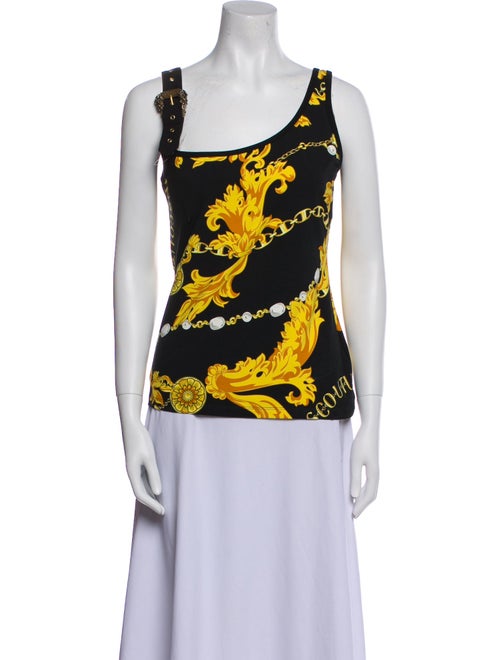 Versace Jeans Couture Floral Print Scoop Neck Top