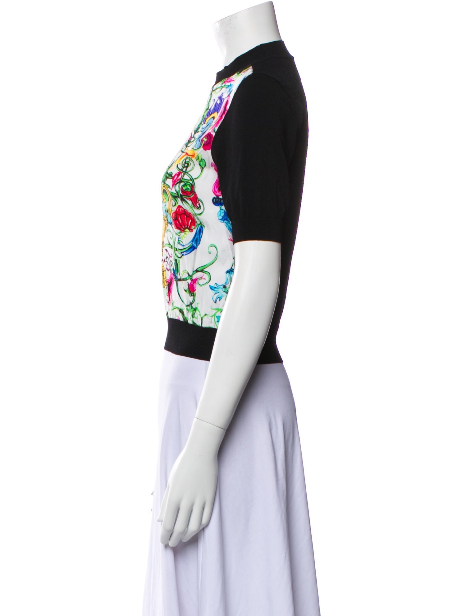 Versace Jeans Couture Printed Mock Neck T-Shirt