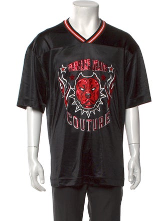 Versace Jeans Couture Graphic Print V-Neck Jersey