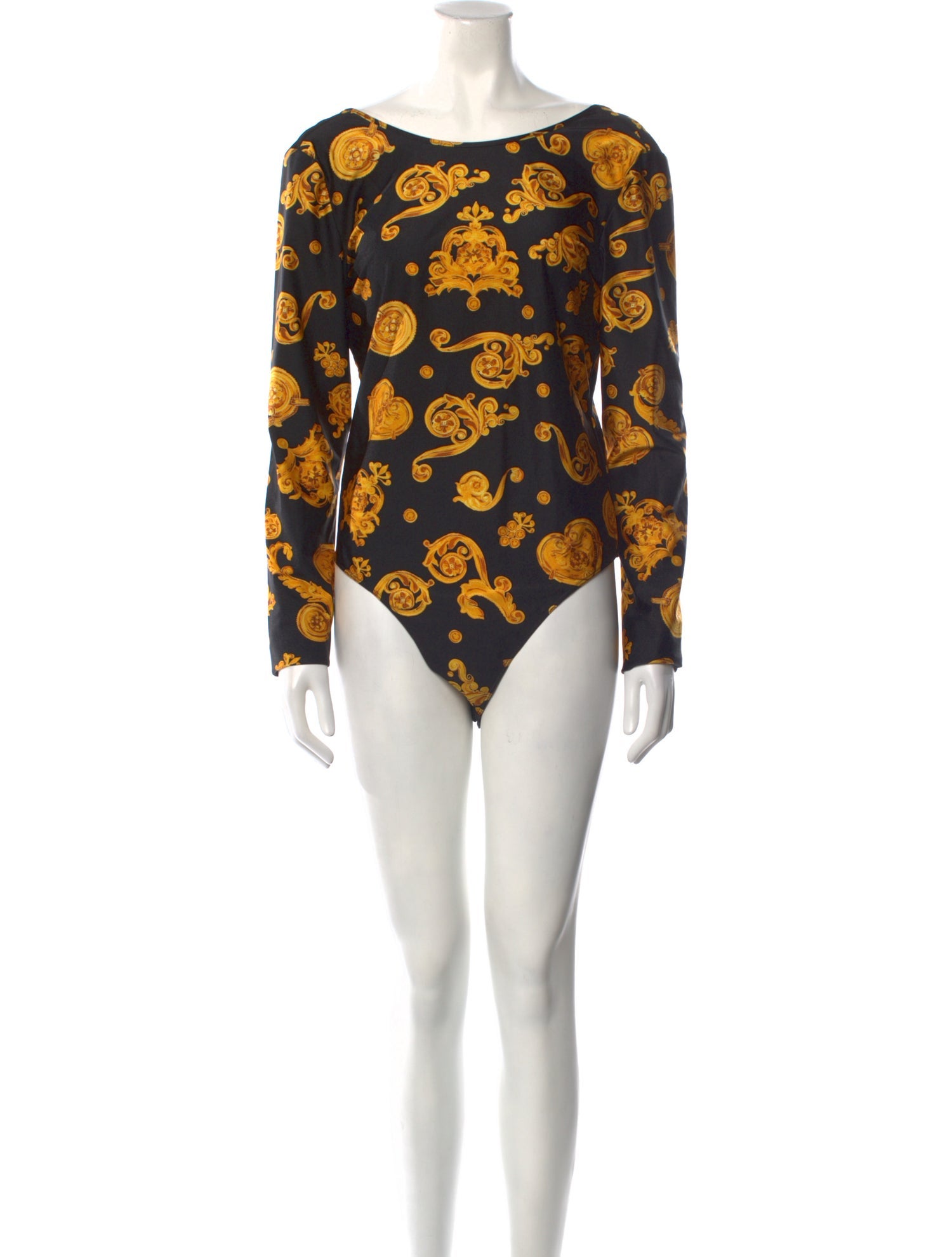 Versace Jeans Couture Printed Bateau Neckline Bodysuit