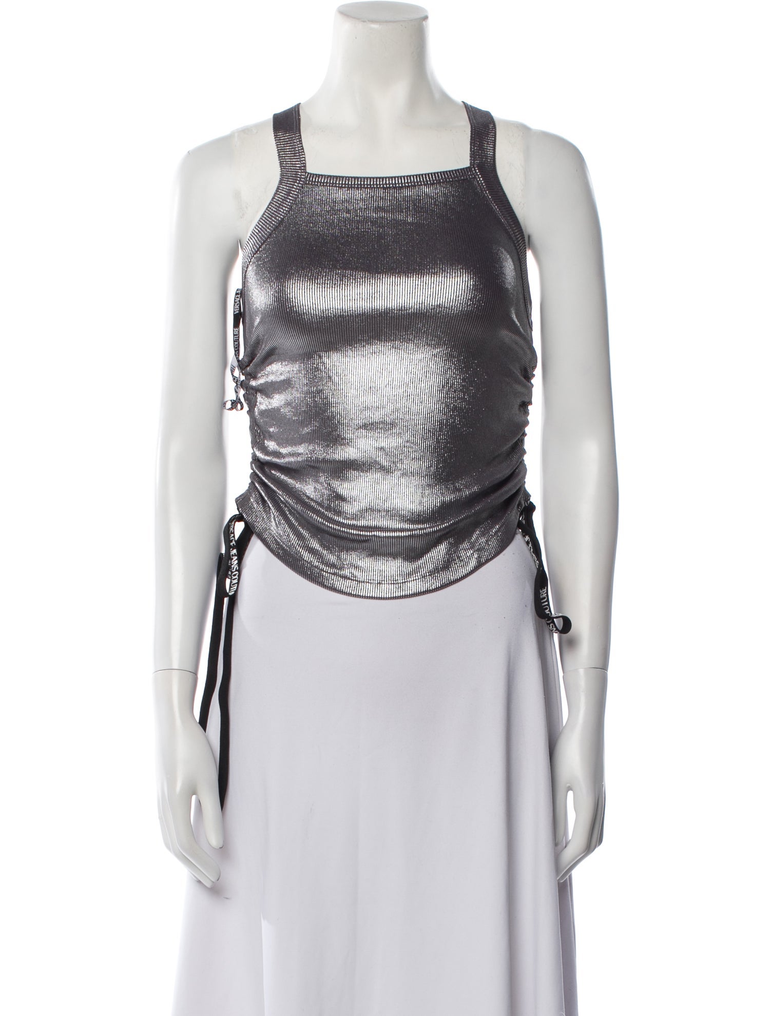 Versace Jeans Couture Square Neckline Sleeveless Crop Top