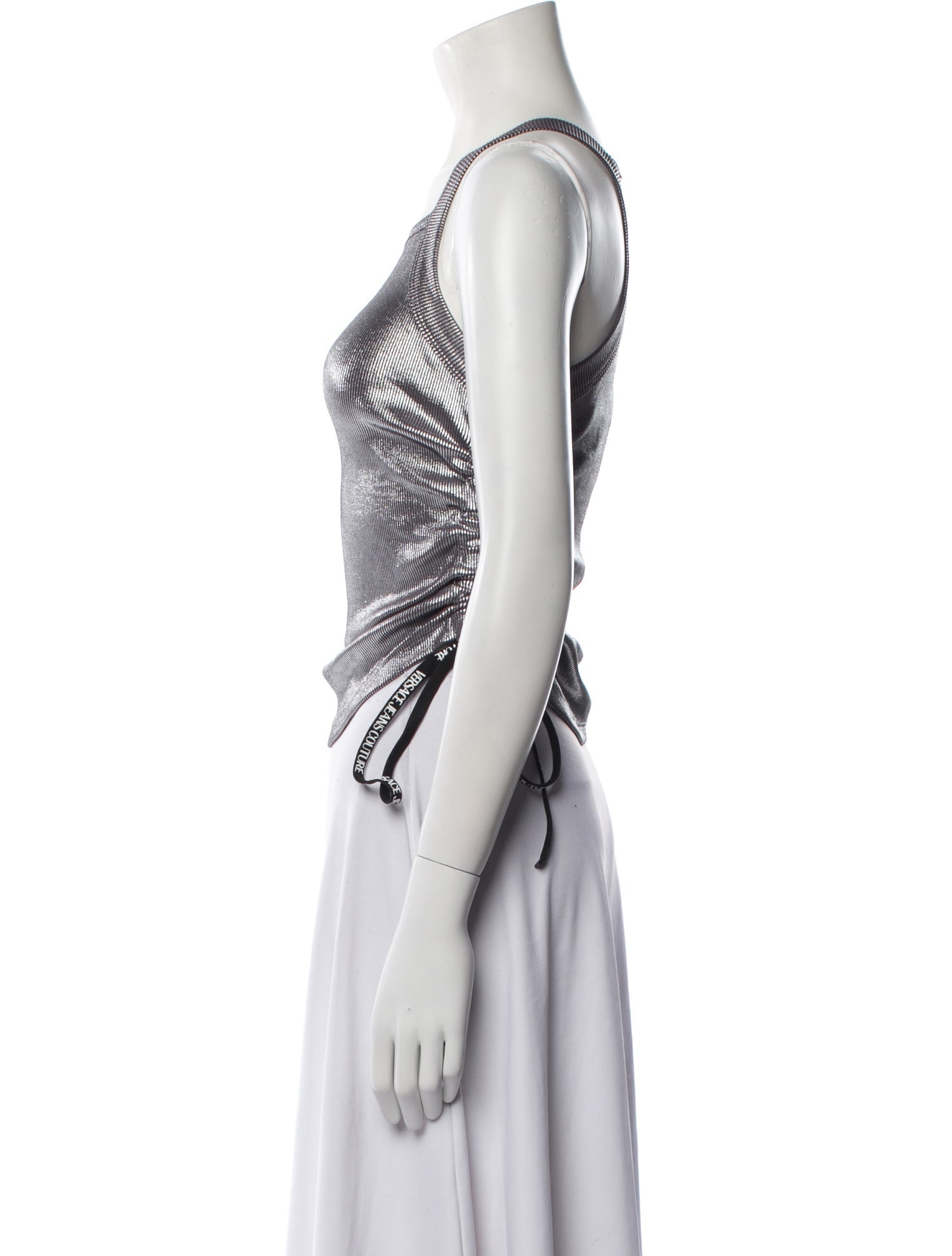 Versace Jeans Couture Square Neckline Sleeveless Crop Top