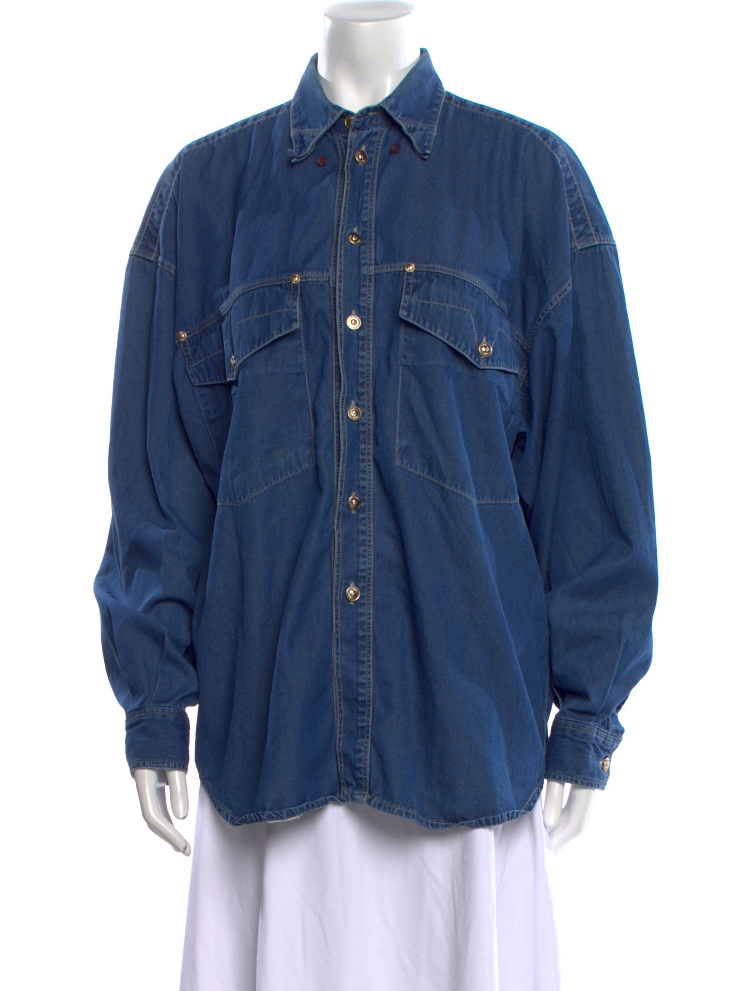 Versace Jeans Couture Long Sleeve Button-Up Top