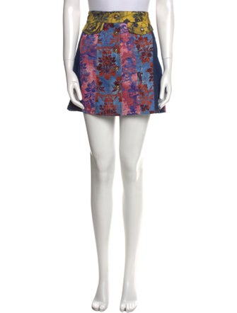 Versace Jeans Couture Floral Print Mini Skirt