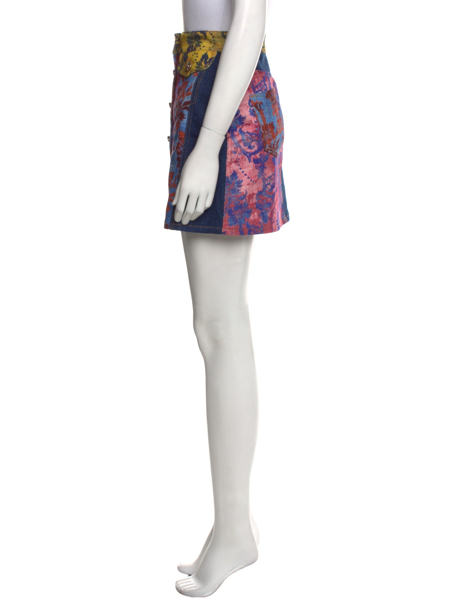 Versace Jeans Couture Floral Print Mini Skirt