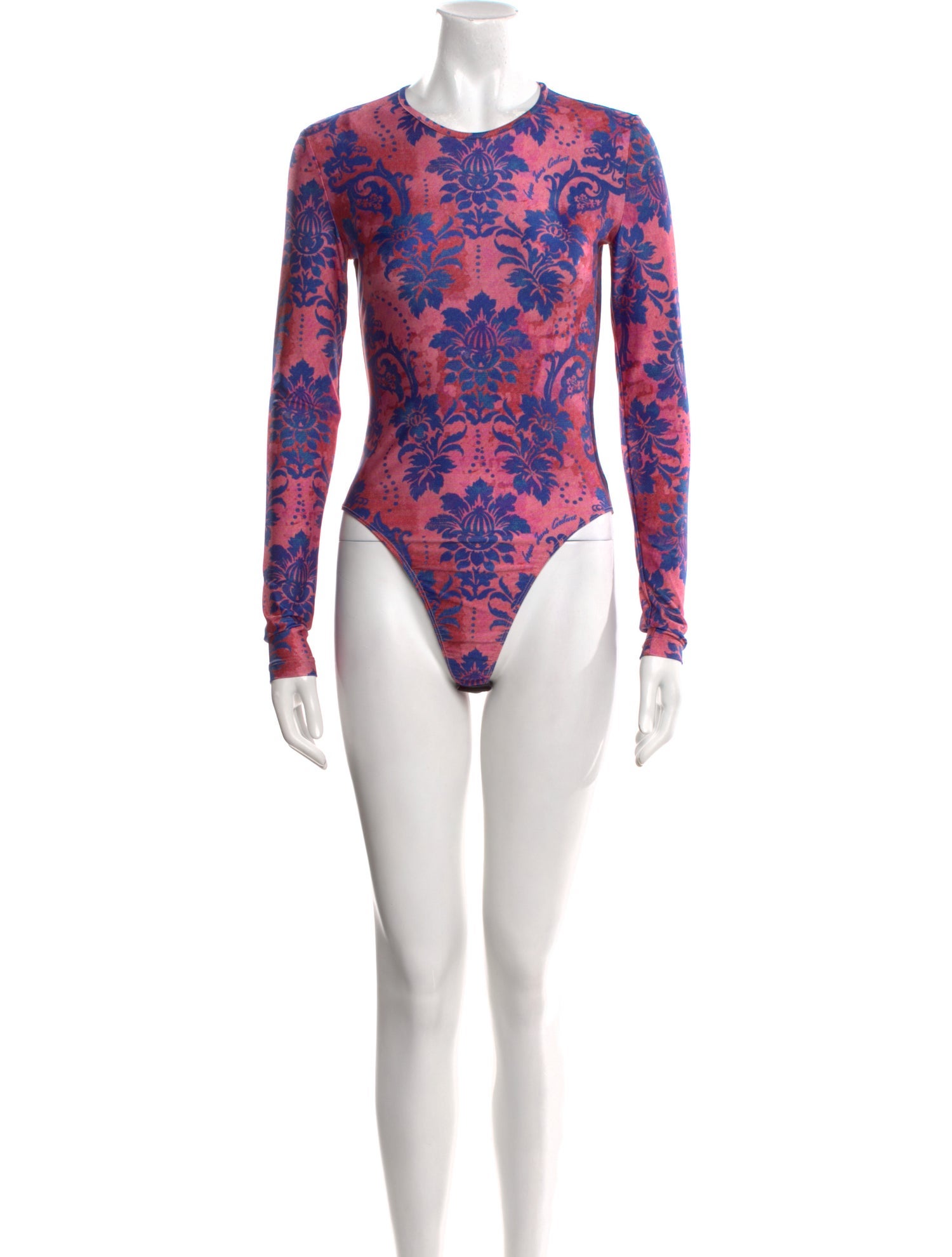 Versace Jeans Couture Floral Print Crew Neck Bodysuit