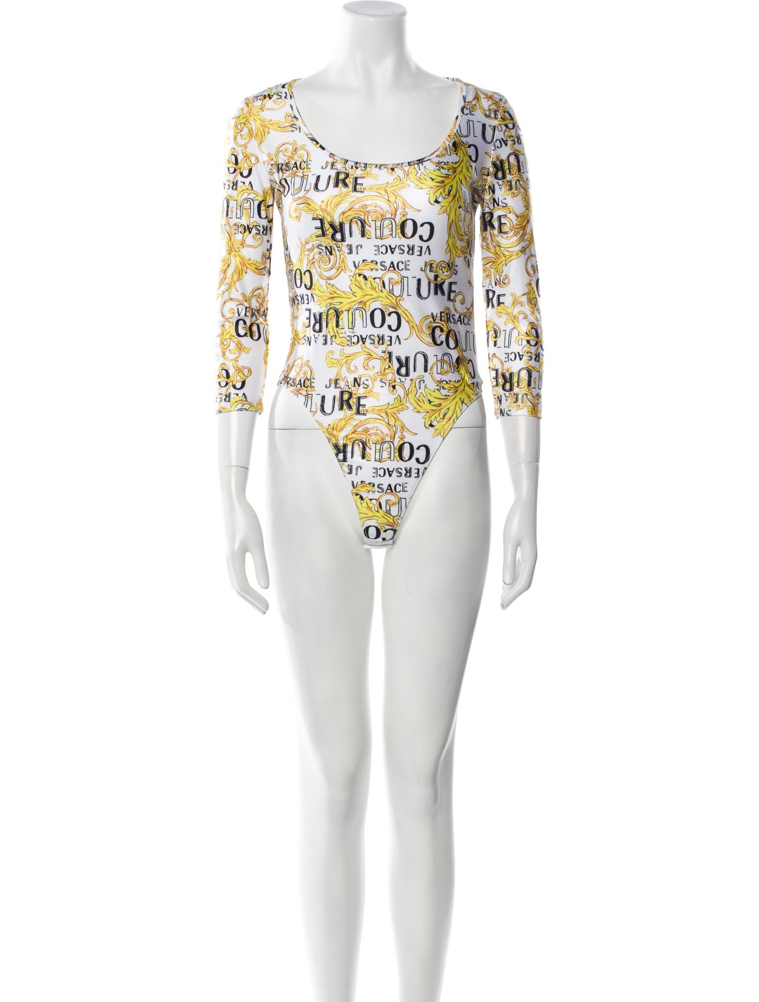 Versace Jeans Couture Printed Scoop Neck Bodysuit