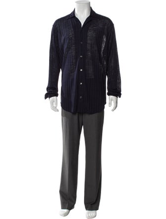 Versace Jeans Couture Plaid Print Long Sleeve Shirt