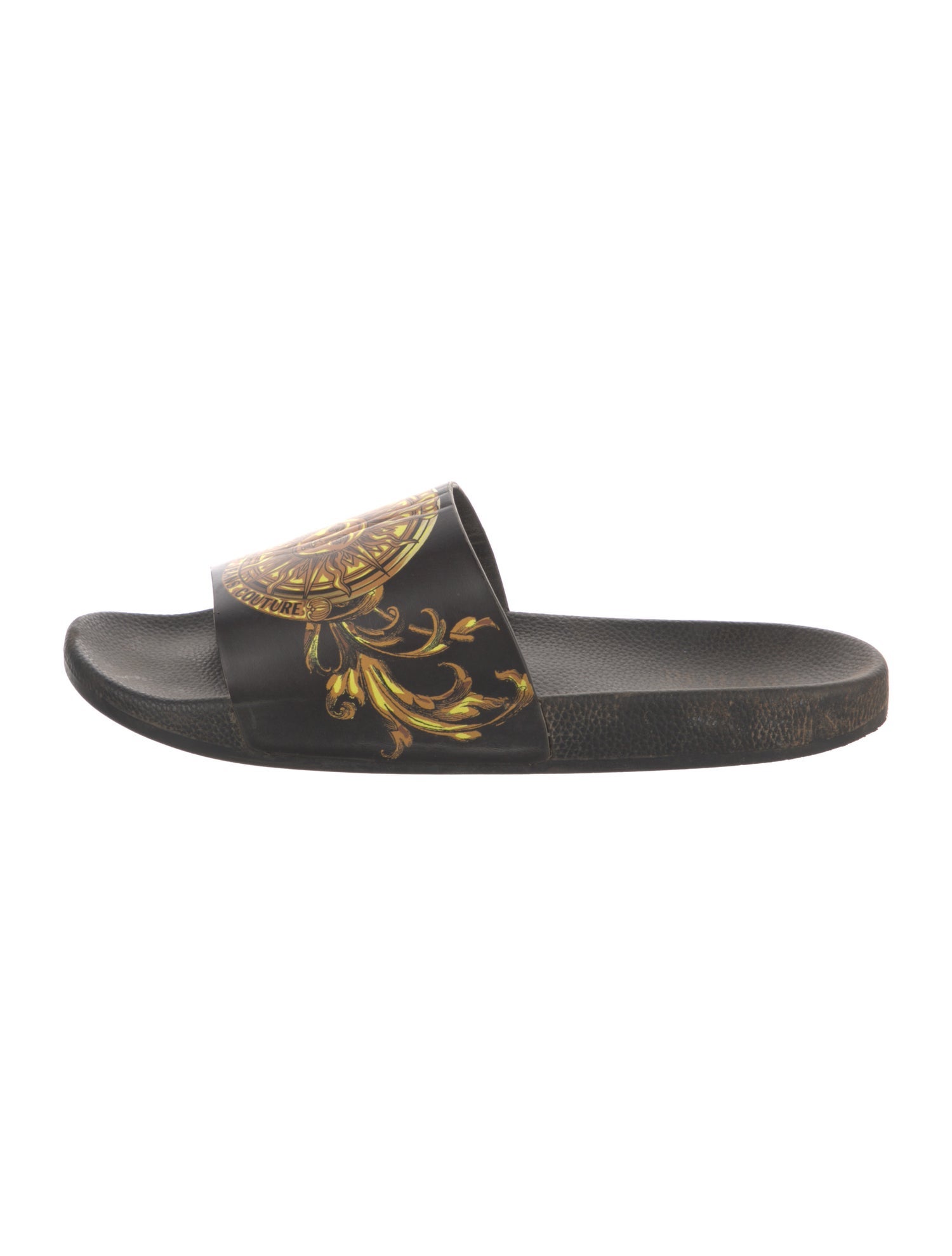 Versace Jeans Couture Rubber Graphic Print Slides