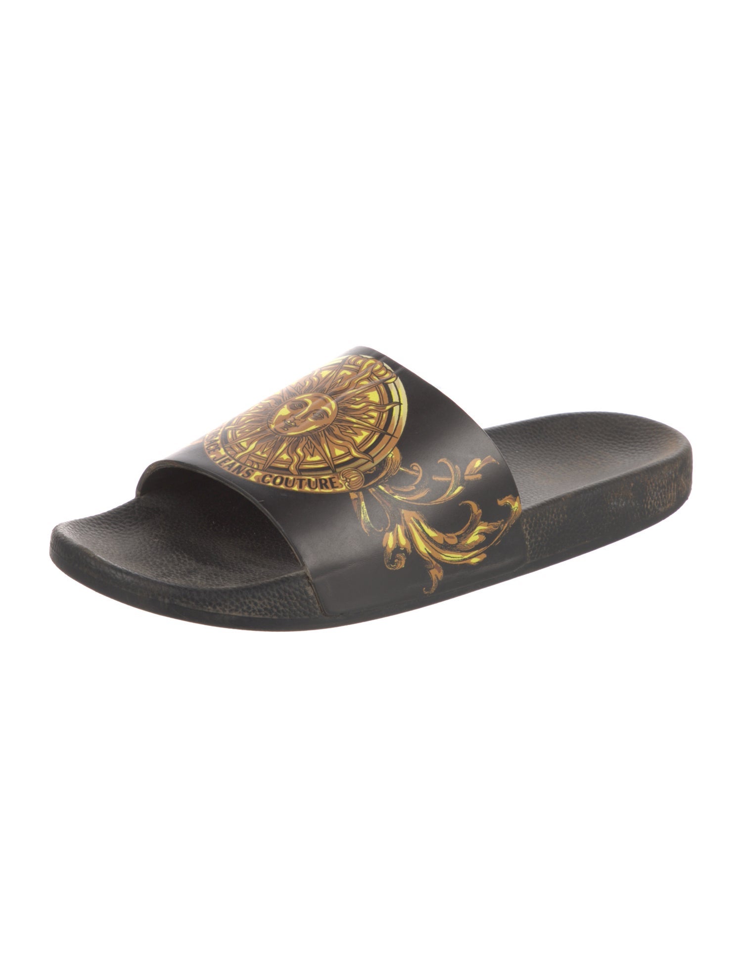 Versace Jeans Couture Rubber Graphic Print Slides