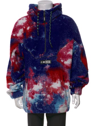 Versace Jeans Couture Tie-Dye Print Mock Neck Hoodie