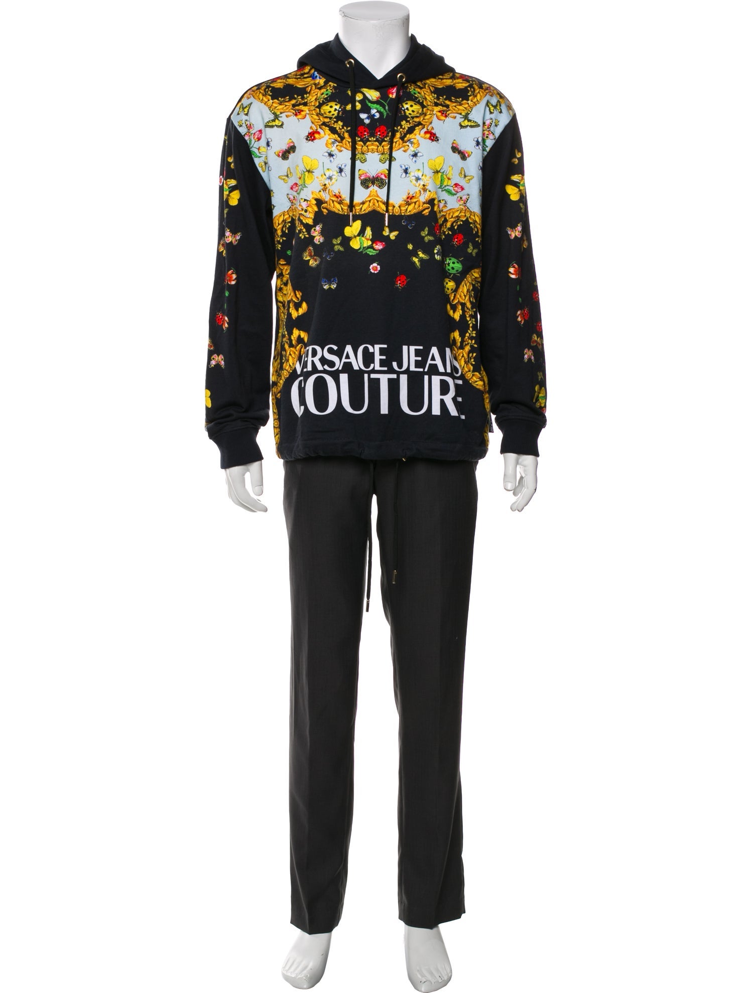 Versace Jeans Couture Printed Crew Neck Hoodie