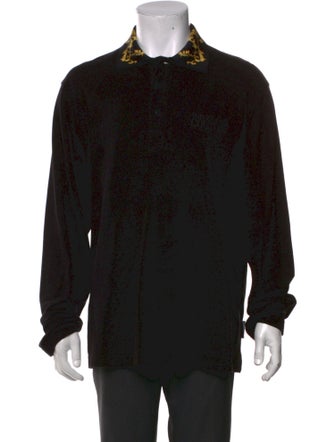 Versace Jeans Couture Graphic Print Collar Polo Shirt