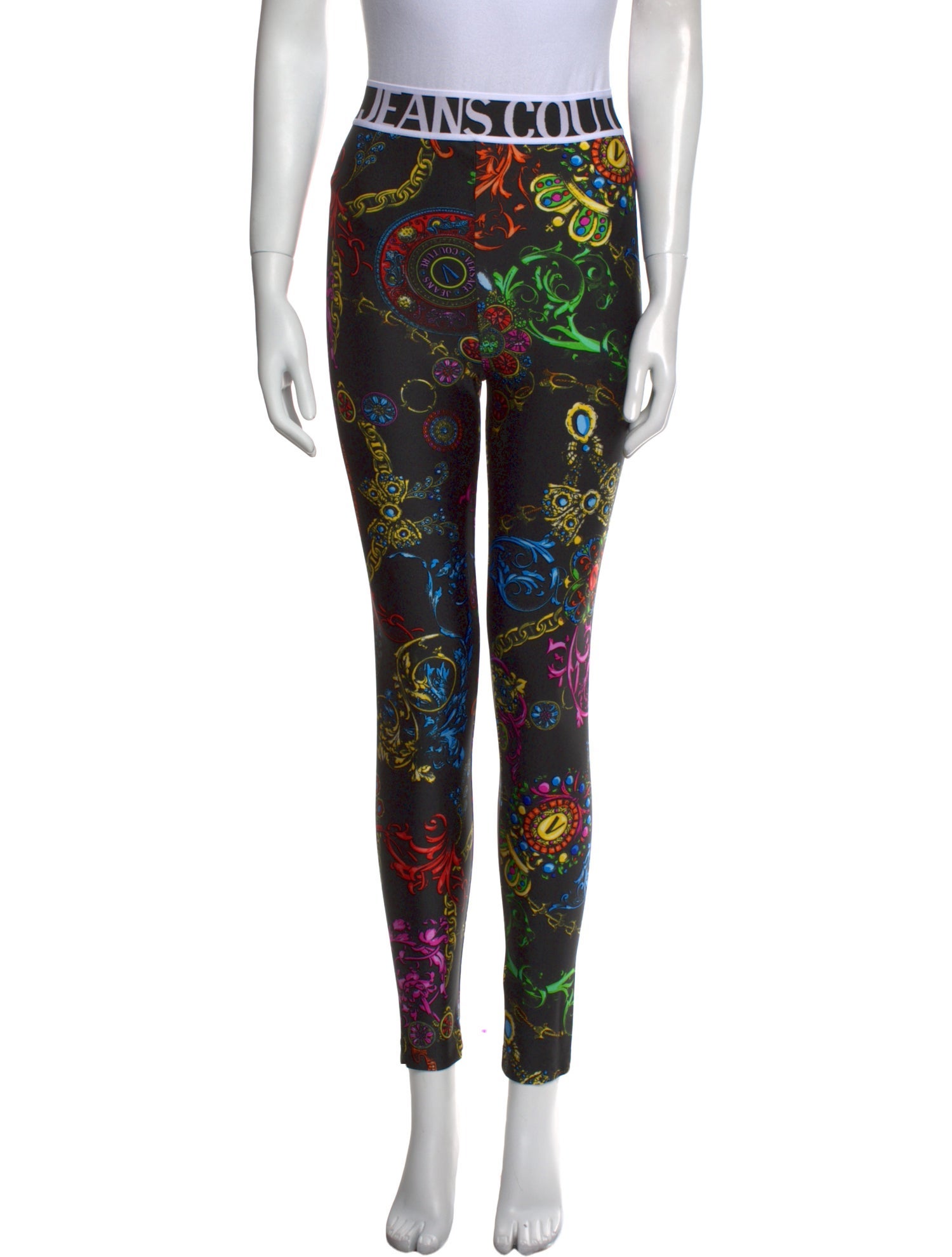 Versace Jeans Couture Floral Print Skinny Leg Pants