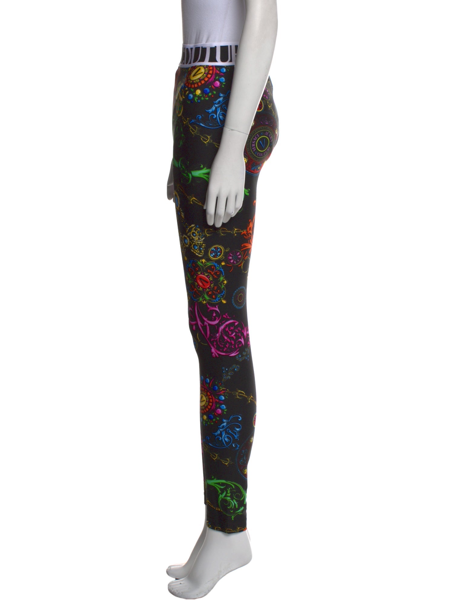 Versace Jeans Couture Floral Print Skinny Leg Pants