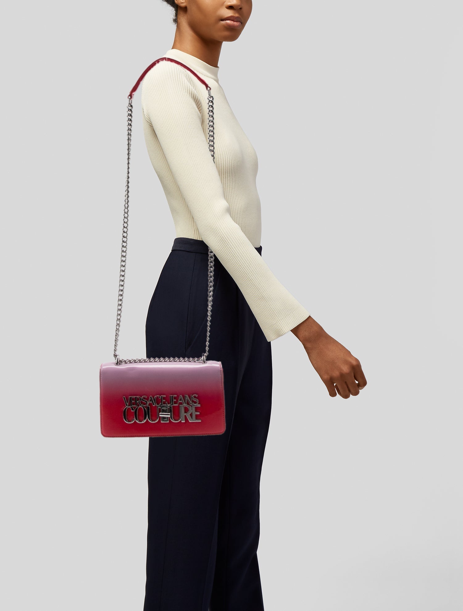 Versace Jeans Couture Patent Leather Crossbody Bag