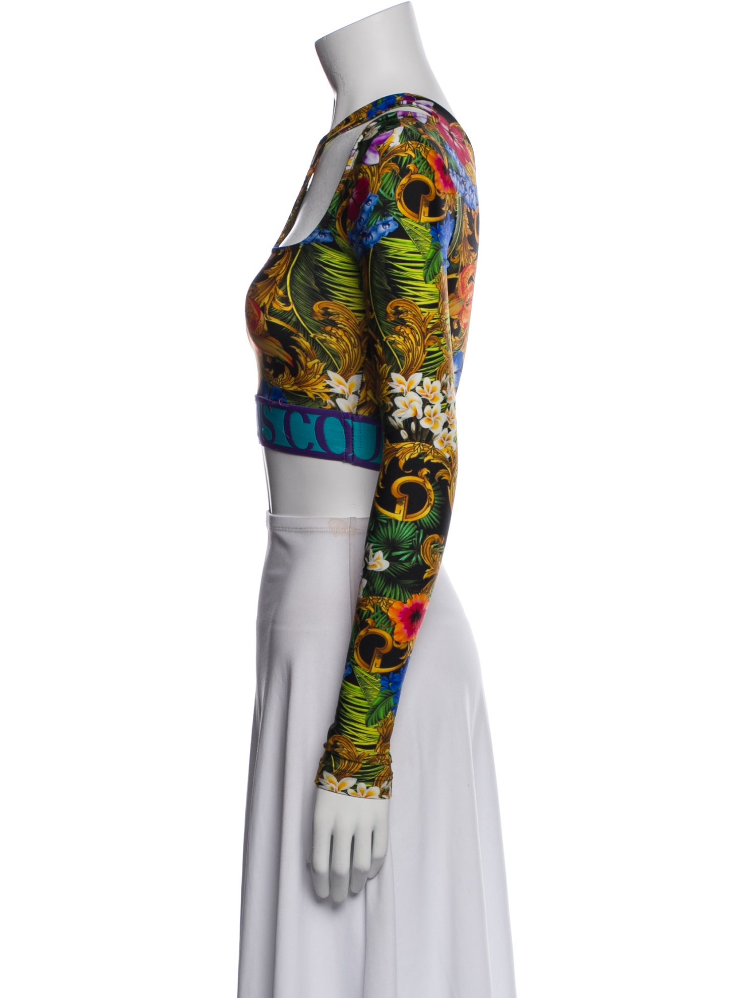 Versace Jeans Couture Nylon Printed Crop Top