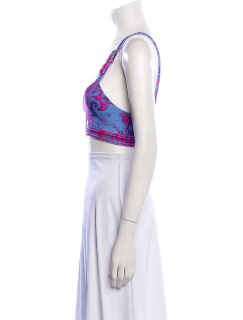 Versace Jeans Couture Printed V-Neck Crop Top