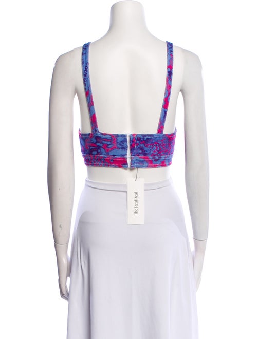 Versace Jeans Couture Printed V-Neck Crop Top