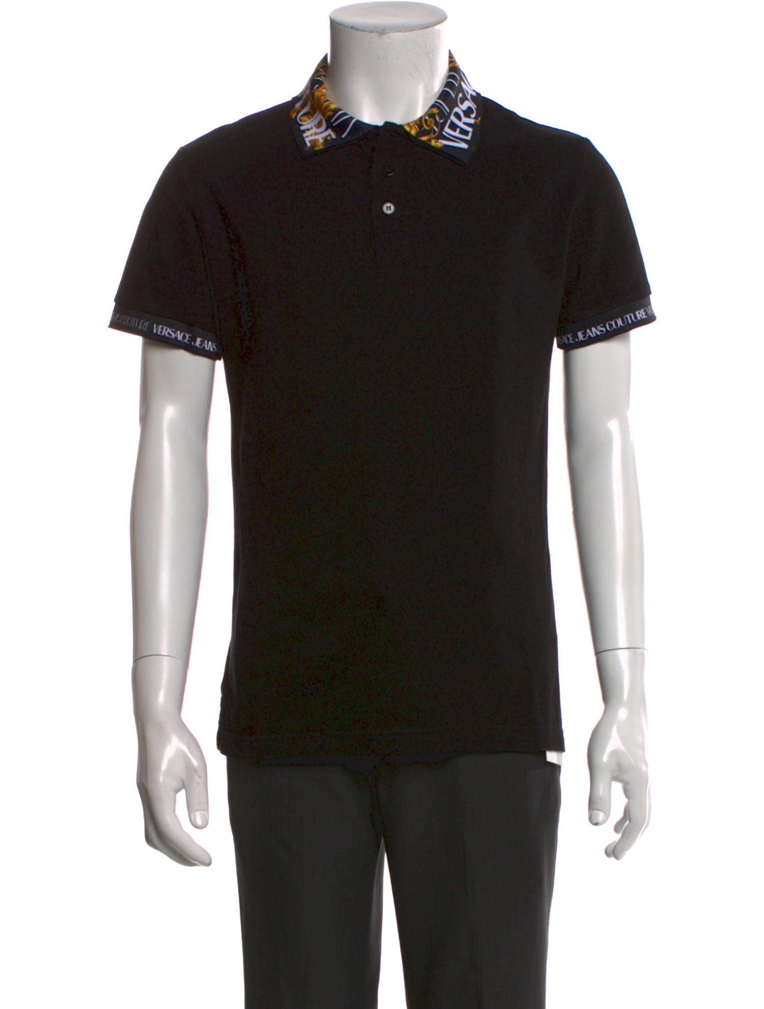 Versace Jeans Couture Graphic Print Crew Neck Polo Shirt