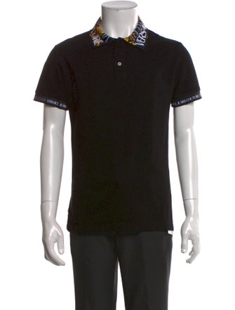 Versace Jeans Couture Graphic Print Crew Neck Polo Shirt