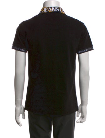 Versace Jeans Couture Graphic Print Crew Neck Polo Shirt