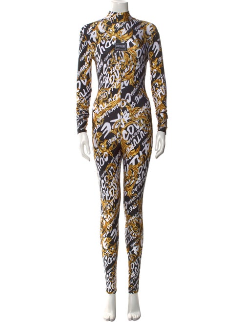 Versace Jeans Couture Printed Mock Neck Jumpsuit