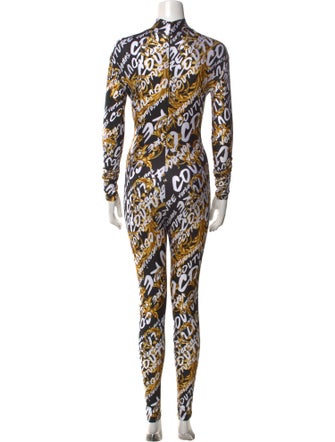 Versace Jeans Couture Printed Mock Neck Jumpsuit