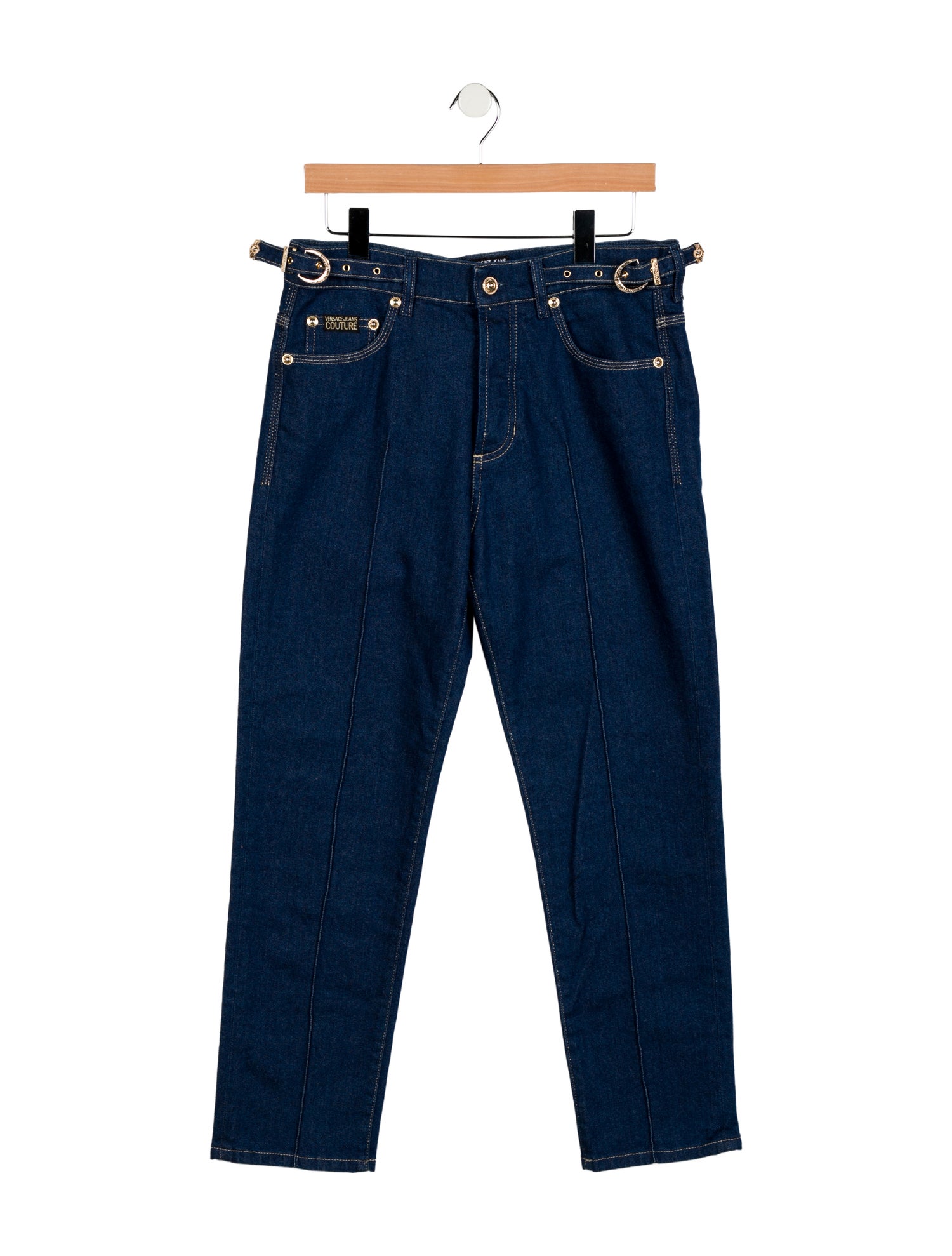 Versace Jeans Couture High-Rise Straight Leg Jeans