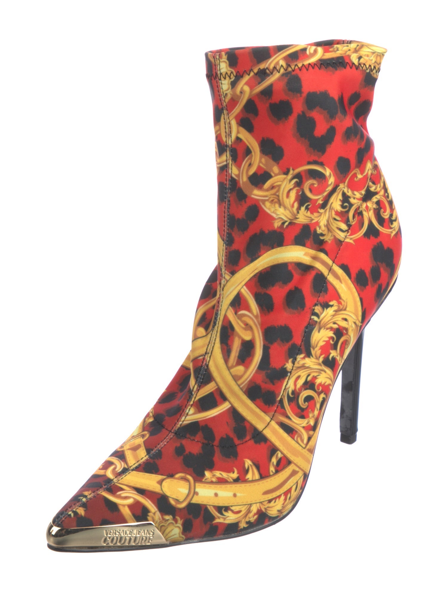 Versace Jeans Couture Animal Print Sock Boots