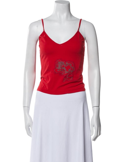 Versace Jeans Couture Graphic Print V-Neck Crop Top