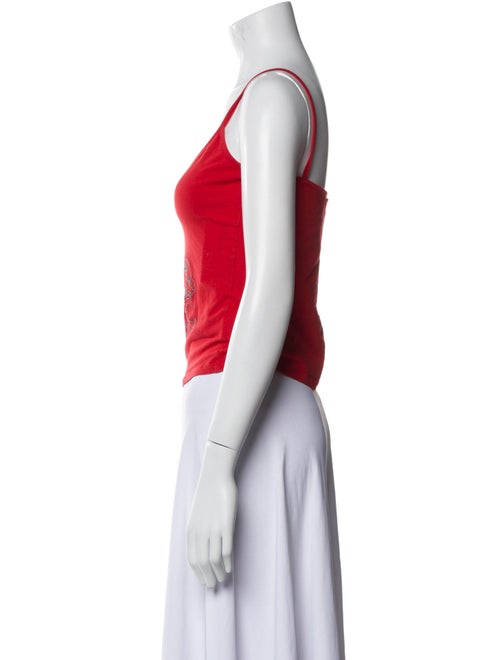 Versace Jeans Couture Graphic Print V-Neck Crop Top