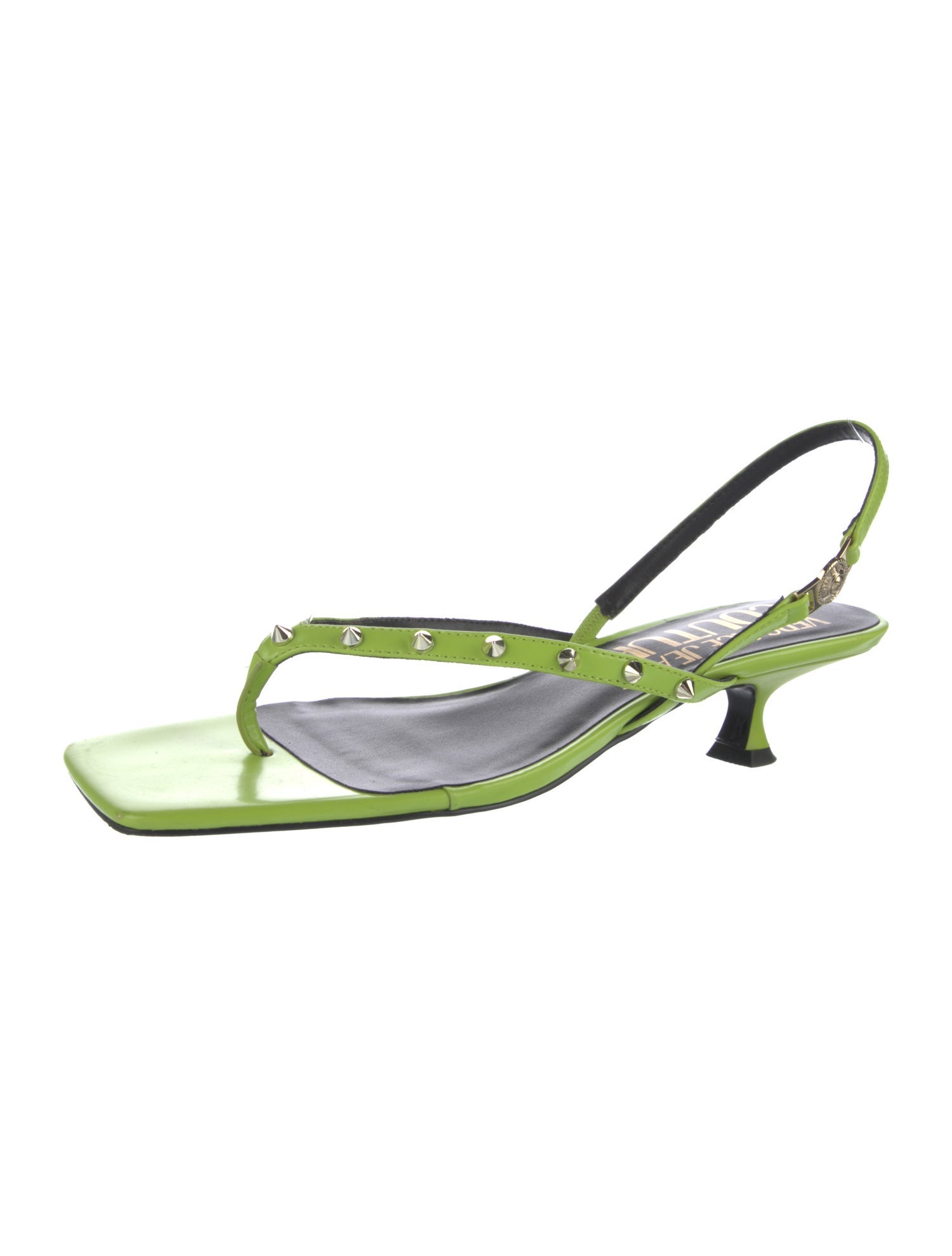 Versace Jeans Couture Leather Slingback Sandals