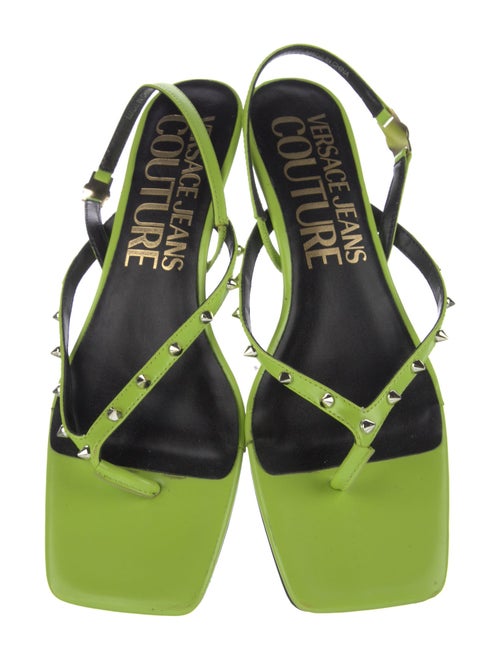 Versace Jeans Couture Leather Slingback Sandals