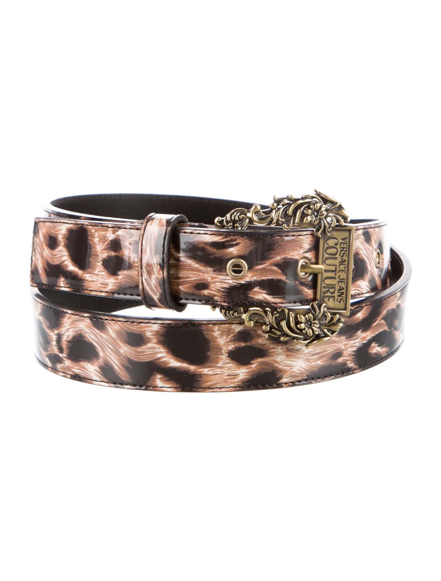 Versace Jeans Couture Skinny Patent Leather Belt