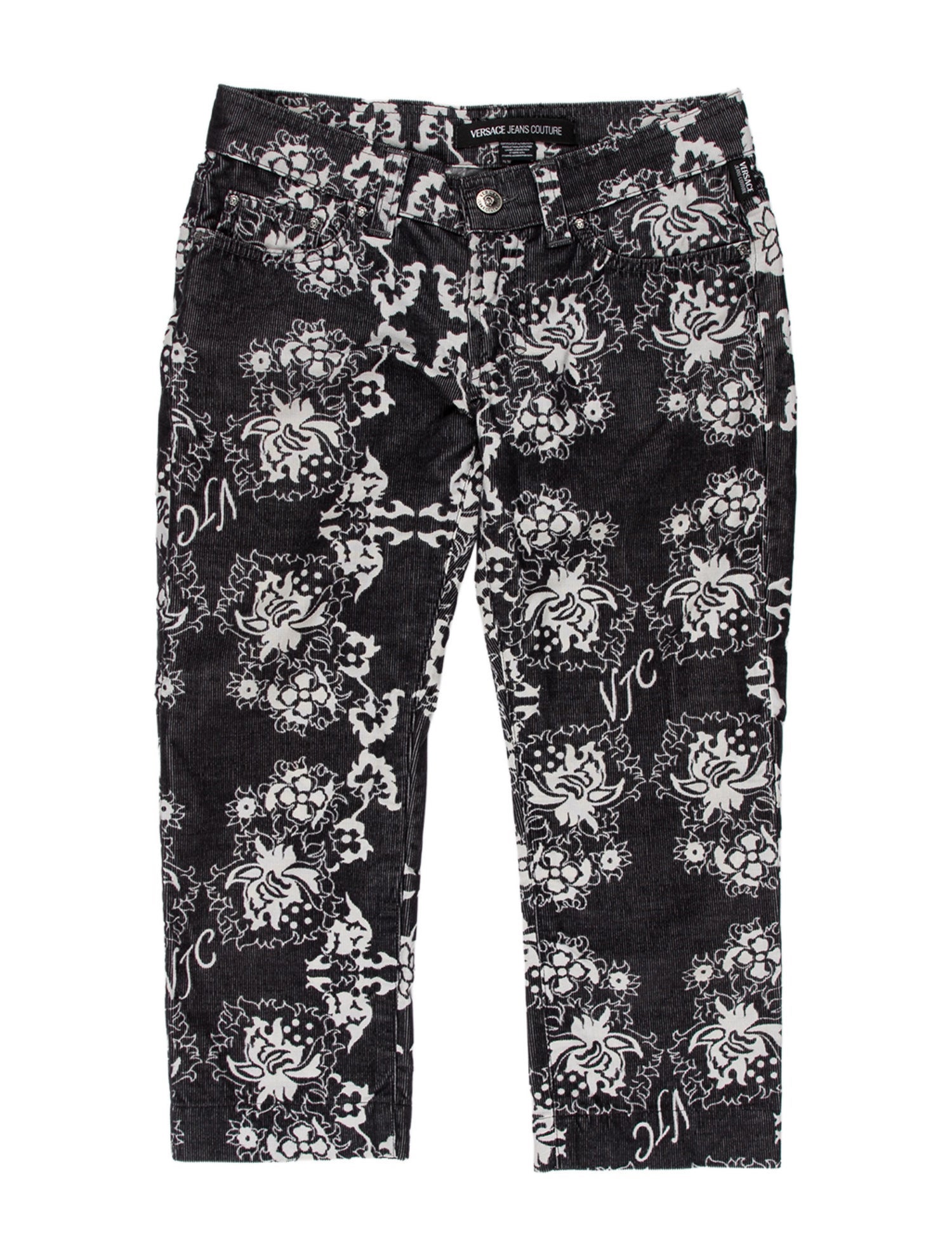 Versace Jeans Couture Floral Print Straight Leg Pants