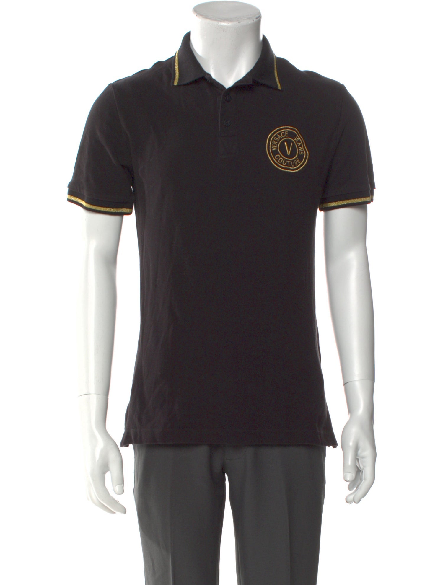 Versace Jeans Couture Graphic Print Collar Polo Shirt