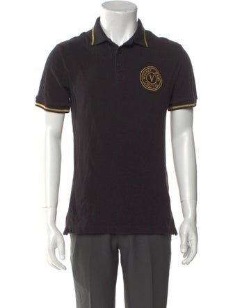 Versace Jeans Couture Graphic Print Collar Polo Shirt