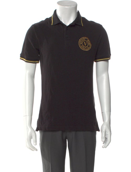 Versace Jeans Couture Graphic Print Collar Polo Shirt