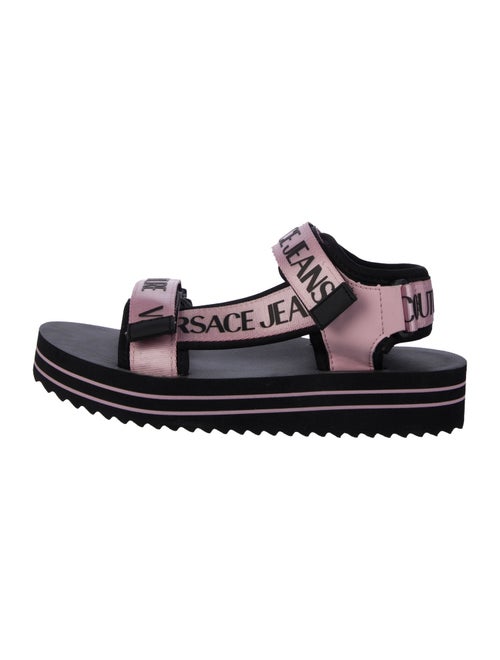 Versace Jeans Couture Rubber Graphic Print Sandals