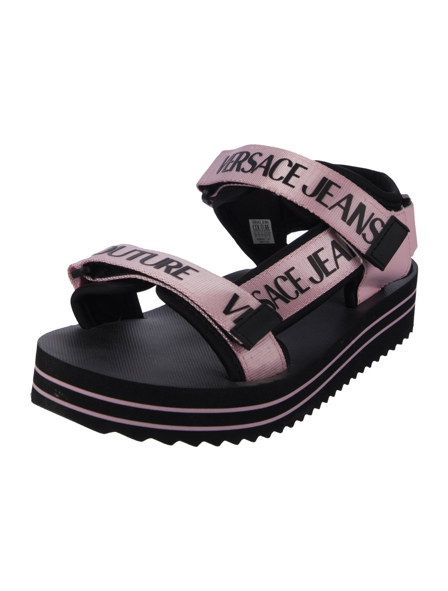 Versace Jeans Couture Rubber Graphic Print Sandals
