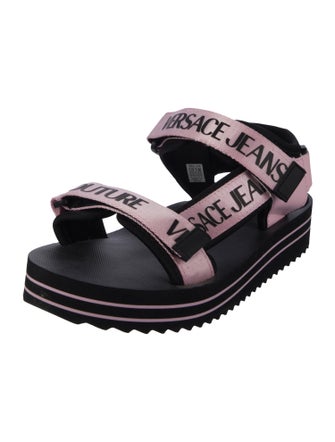 Versace Jeans Couture Rubber Graphic Print Sandals