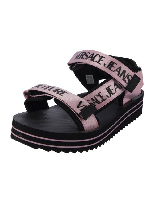 Versace Jeans Couture Rubber Graphic Print Sandals