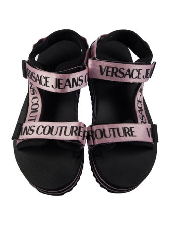 Versace Jeans Couture Rubber Graphic Print Sandals