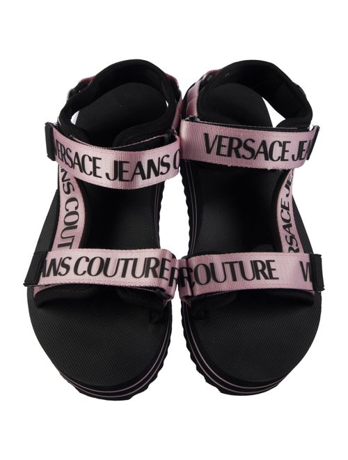 Versace Jeans Couture Rubber Graphic Print Sandals