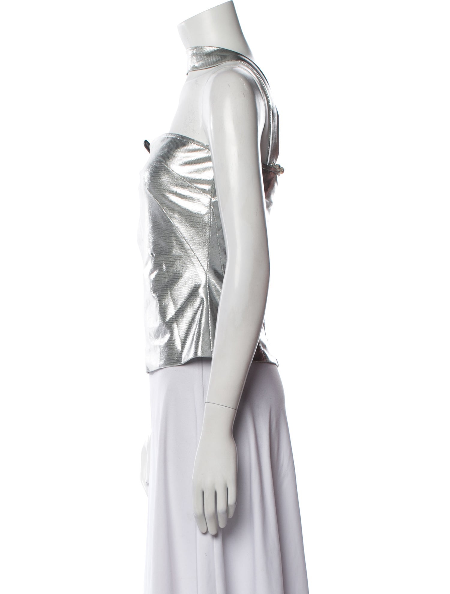 Versace Jeans Couture Silk Strapless Crop Top