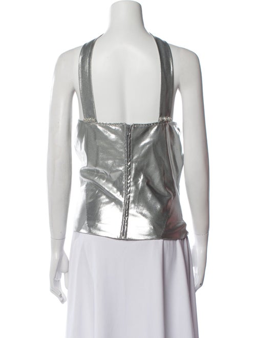 Versace Jeans Couture Silk Strapless Crop Top