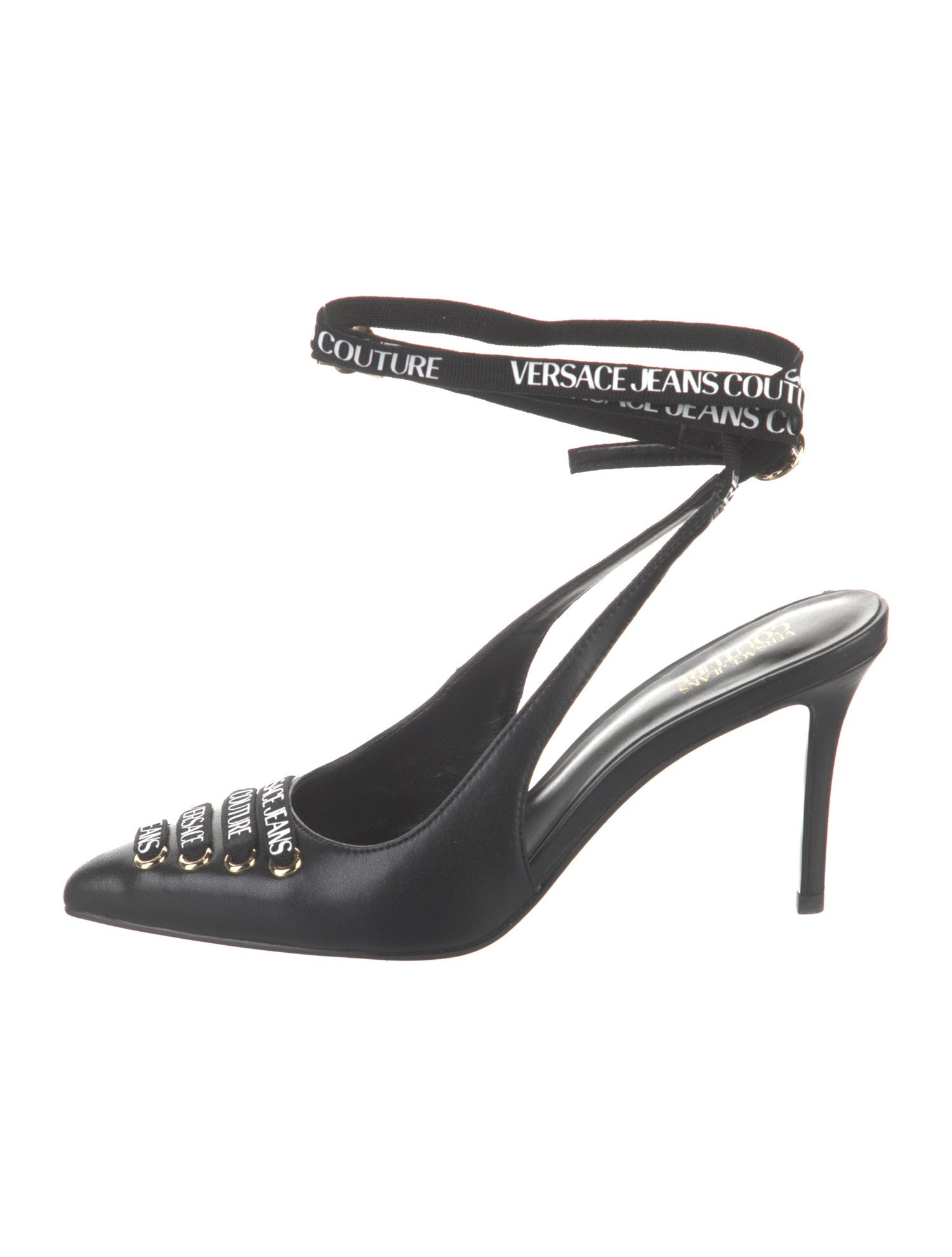 Versace Jeans Couture Leather Slingback Pumps